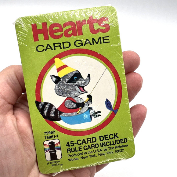 Vintage NEW Rainbow Works HEARTS CARD GAME: 45 Card Deck & Rule Card NOS 1980s - Picture 1 of 6